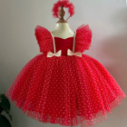 Cute Puffed Arm Princess Dress by Nhung Nguyen for Kids' Parties and Ceremonies Handmade in Vietnam ODM Supply 6