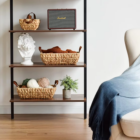 Leather handle basket, Storage basket, home organization accessory highly aesthetic, wholesale available. 6