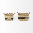 Multi-purpose seagrass basket with handle, home organization accessory, highly aesthetic, wholesale available. 2