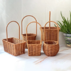 New Wholesale Picnic Basket Set Baskets Rattan Handmade Woven Insulated Food Kids Plastic Cheese and Wine Decorative Gift 5
