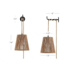 Seagrass Wall Light, Lamps made from handmade materials, home decoration accessories, wholesale. 2