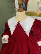 Top Choice Winter White Velvet Princess Dress 12-Year-Old Baby Girls High Long Style Pointed Collar Vietnam Winter Autumn Outfit 3