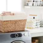 Towel and bathroom clothes basket, Storage basket, home organization accessory highly aesthetic, wholesale available. 3