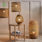 Woven with water hyacinth combined with sedge, Lamps made from handmade materials, home decoration accessories, wholesale. 4