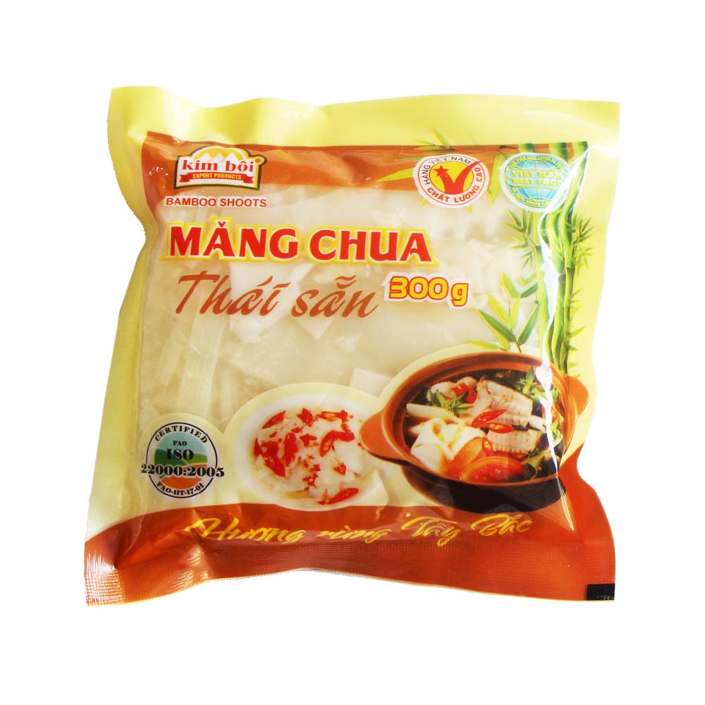 Vietnamese Sweet And Sour Taste Sliced Pickled Bamboo Shoots In Packet Pale Color Natural Fermentation 24 Months 1