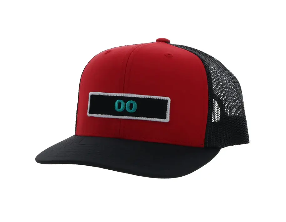 2 Tone Red and Black Color Trucker Hat with Custom Logo High Quality Face Protection Hiphop Sports Cap Soft Headwear Trucker Hat 1