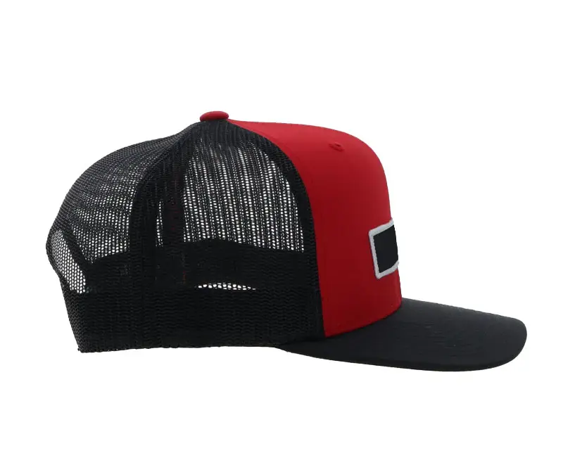 2 Tone Red and Black Color Trucker Hat with Custom Logo High Quality Face Protection Hiphop Sports Cap Soft Headwear Trucker Hat 2