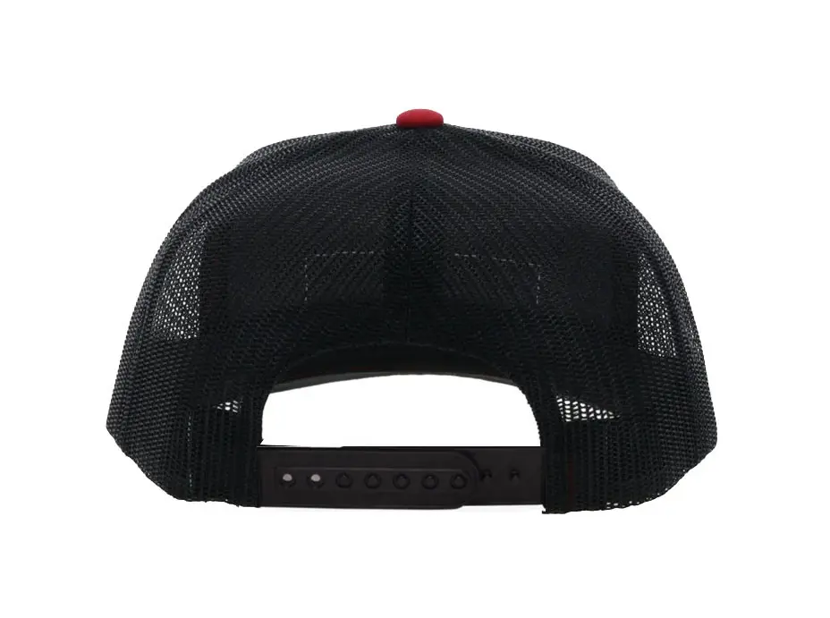 2 Tone Red and Black Color Trucker Hat with Custom Logo High Quality Face Protection Hiphop Sports Cap Soft Headwear Trucker Hat 4