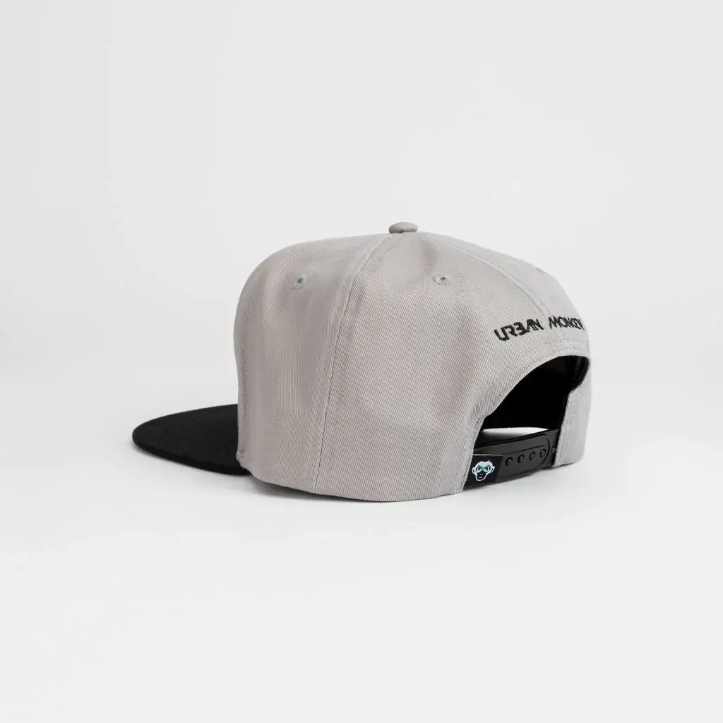 2D and 3D Embroidery 5-Panel Adjustable Grey Color Medium Profile Cotton/Polyester Fabric Snapback Cap From Vietnam Supplier 4
