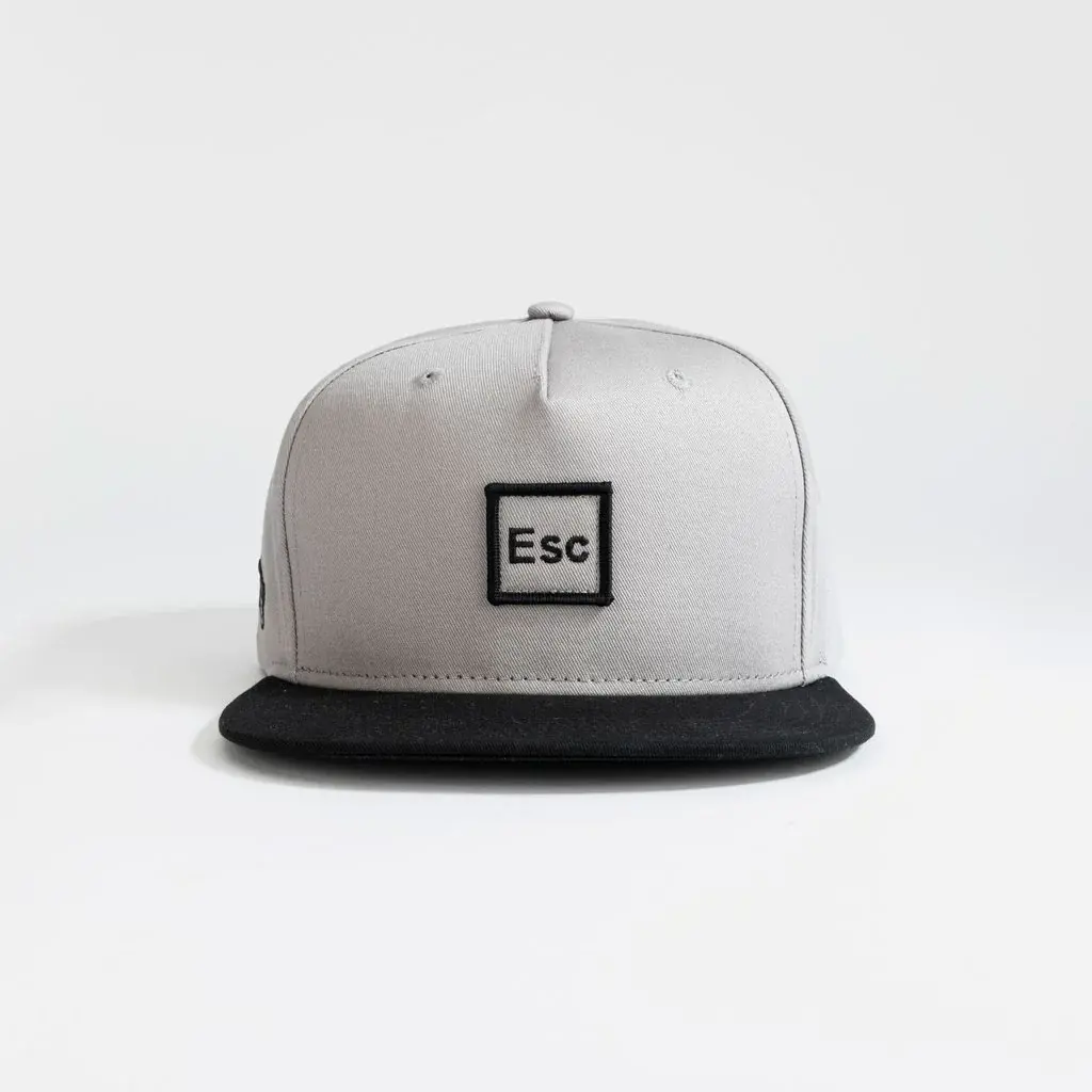 2D and 3D Embroidery 5-Panel Adjustable Grey Color Medium Profile Cotton/Polyester Fabric Snapback Cap From Vietnam Supplier 1