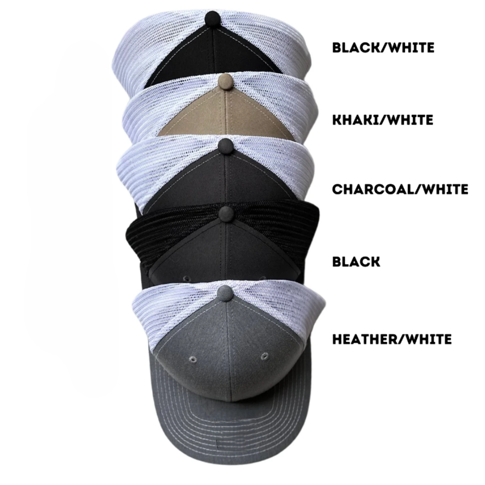 2D Embroidered 6 Panel R 112 Trucker Hats Logo On Front Gorras Caps Contrast Stitching Line On Brim Custom Color For Wholesale 6