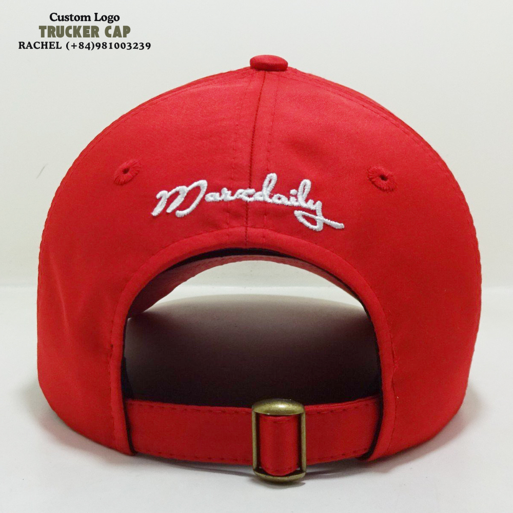 2D Embroidered Baseball Caps Structured 6 Panel Gorras Contrast Color Red/White Curved Brim Mental Slide Buckle Wholesale Brands 6
