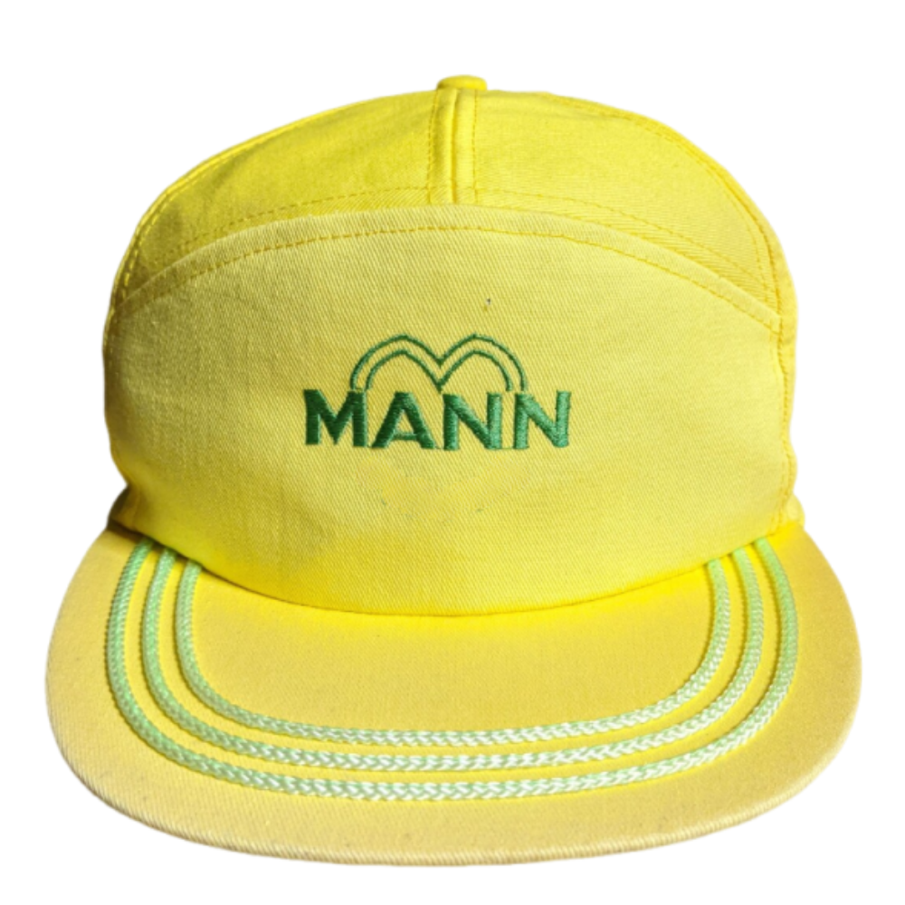 2D Embroidered Logo Lemon Yellow Snapback 7 Panel Gorras Flat Bill Baseball Custom Rope Line On Brim Snapback Closure All Ages 2