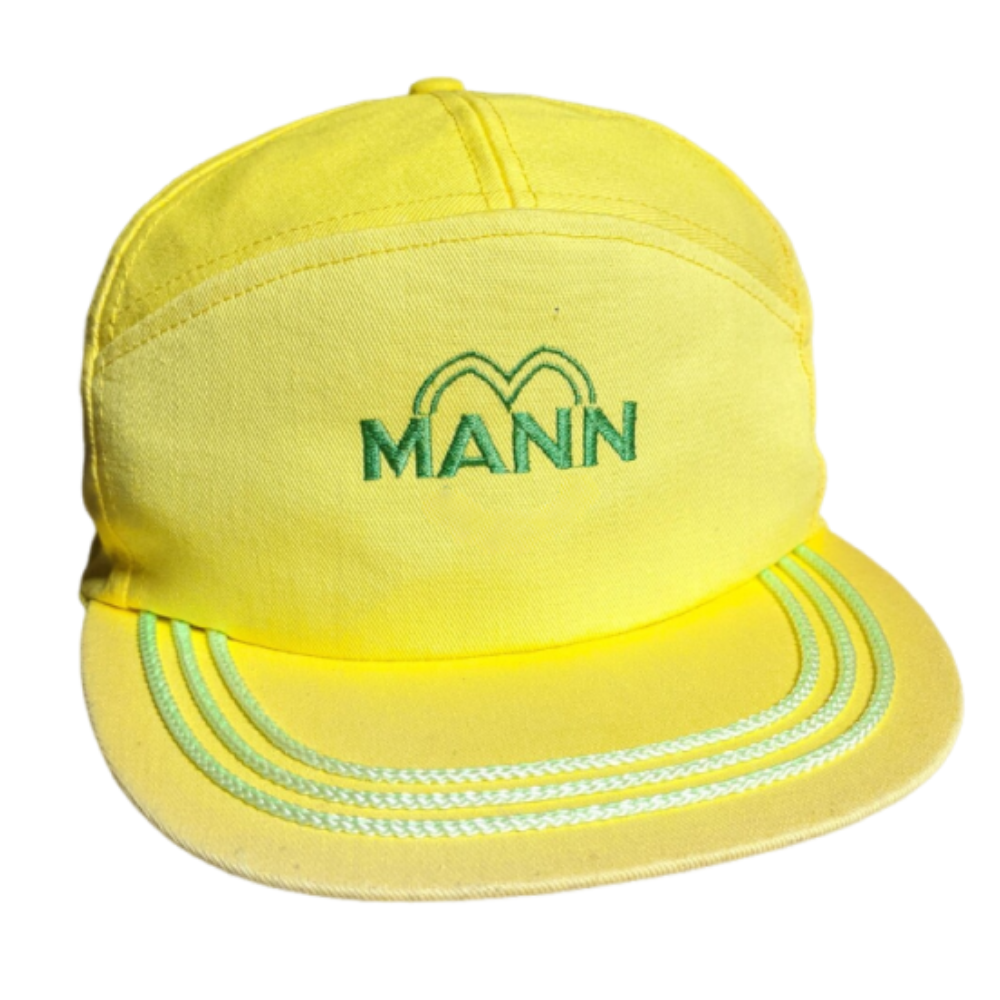 2D Embroidered Logo Lemon Yellow Snapback 7 Panel Gorras Flat Bill Baseball Custom Rope Line On Brim Snapback Closure All Ages 3