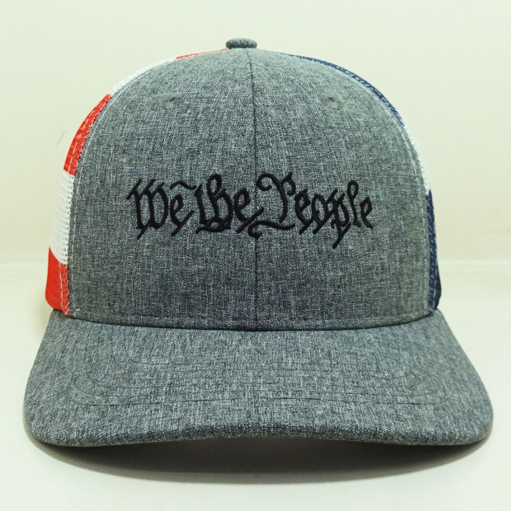 2D Embroidered Logo Structured Trucker Hats 6 Panel Slightly Curved Brim Printed Mesh Breathable Adjustable Snapback Closure OEM 2