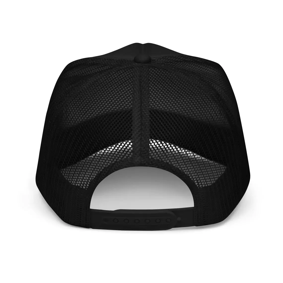 2D Embroidery 5-Panel Curved Brim High Quality Black/Navy Color Medium Profile Polyester Fabric Foam Trucker Hat for Men 5