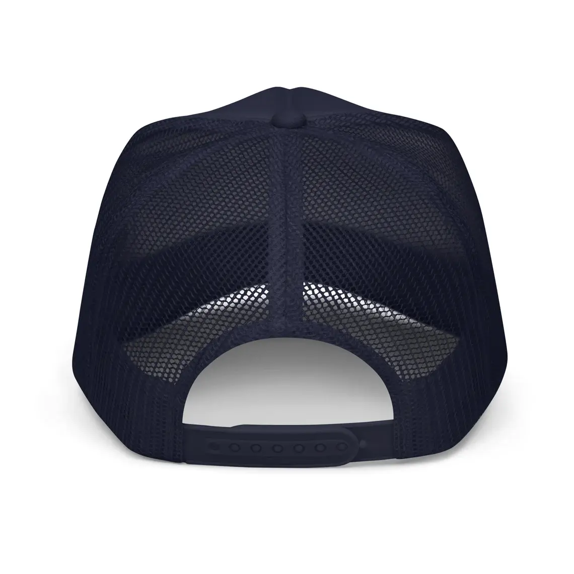 2D Embroidery 5-Panel Curved Brim High Quality Black/Navy Color Medium Profile Polyester Fabric Foam Trucker Hat for Men 6