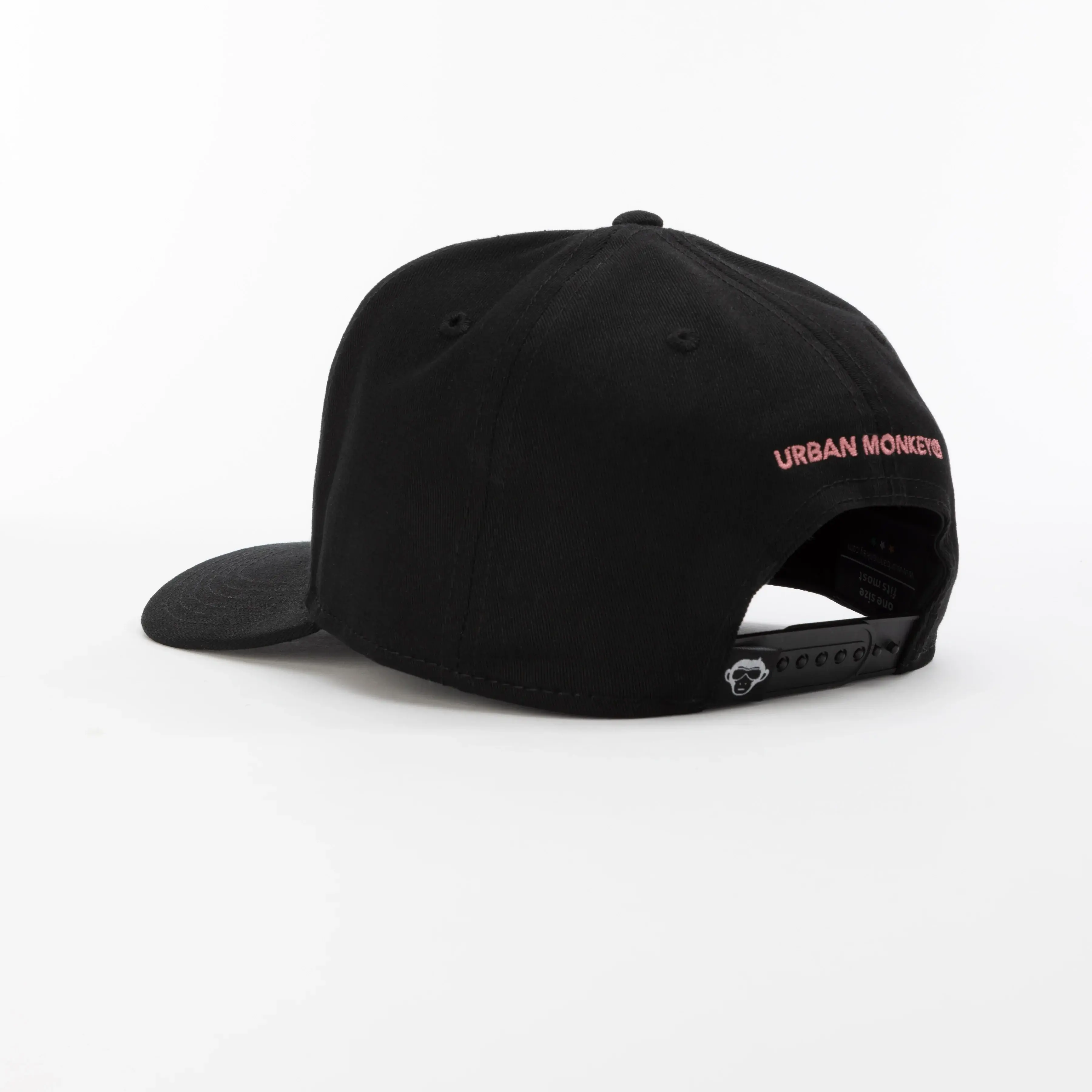 2D Embroidery Custom Logo 5-Panel Curved Brim High Quality Black Color Medium Profile Cotton/Polyester Fabric Baseball Cap 4