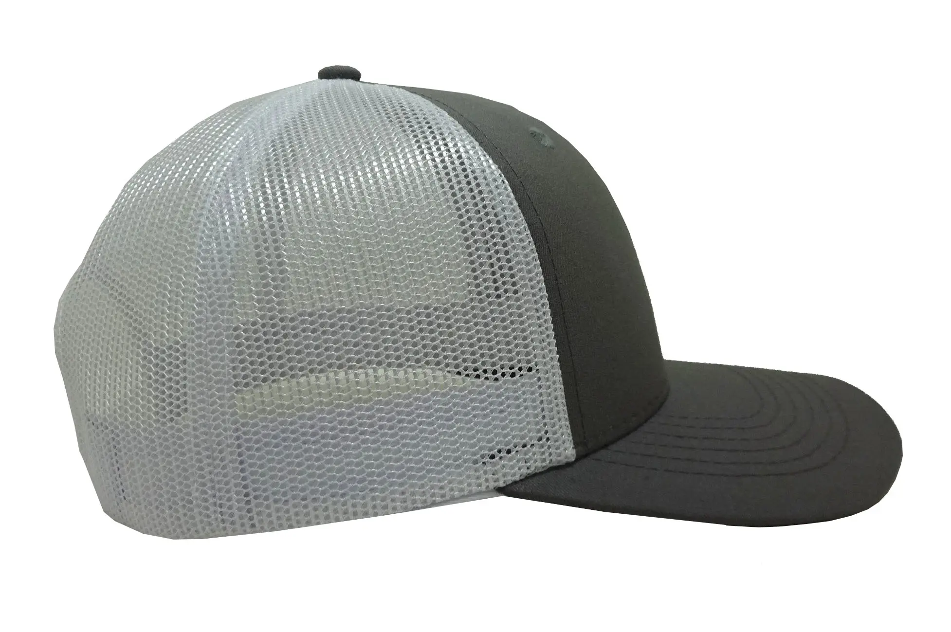 2D Embroidery Unisex 6-Panel Curved Brim High Quality Grey Color Medium Profile Trucker Hat from Vietnam Supplier 4