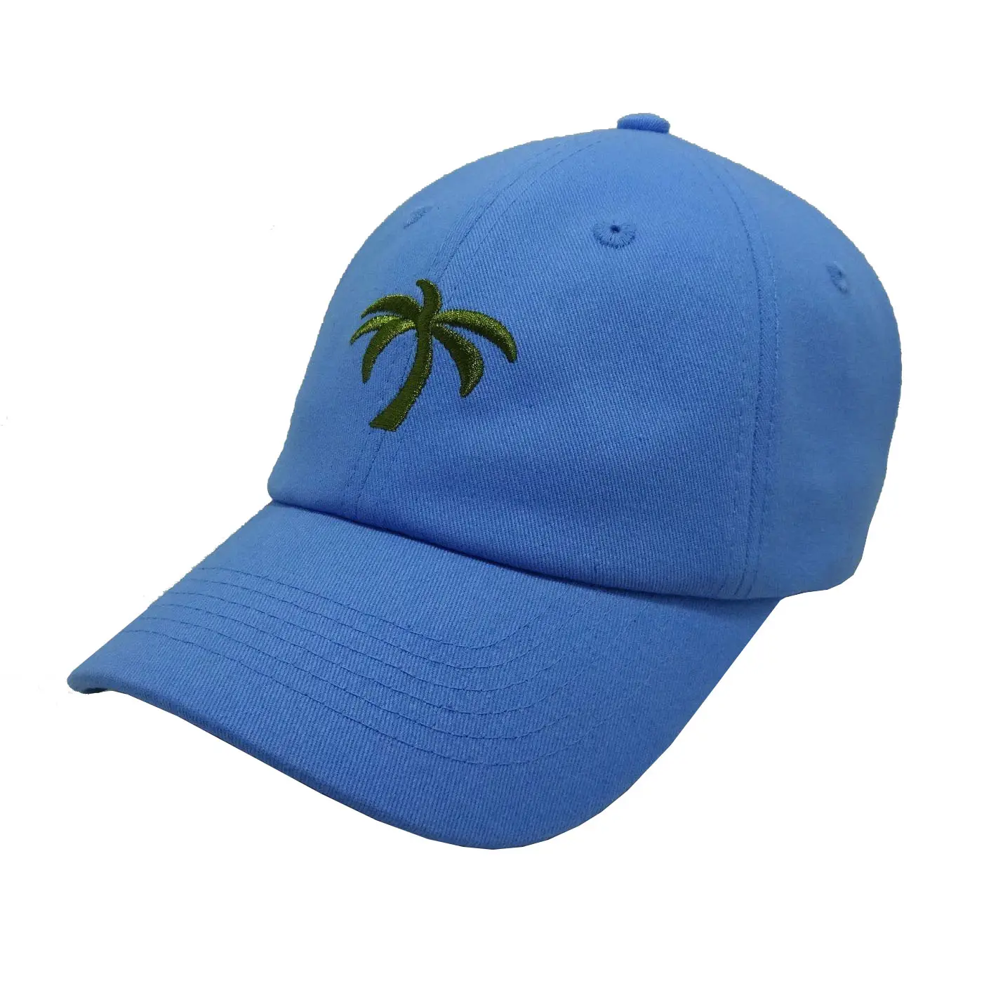 2D Embroidery Unisex Blue Color 6-Panel Curved Brim High Quality Low Profile 65% Cotton and 35% Polyester Fabric Baseball Cap 2