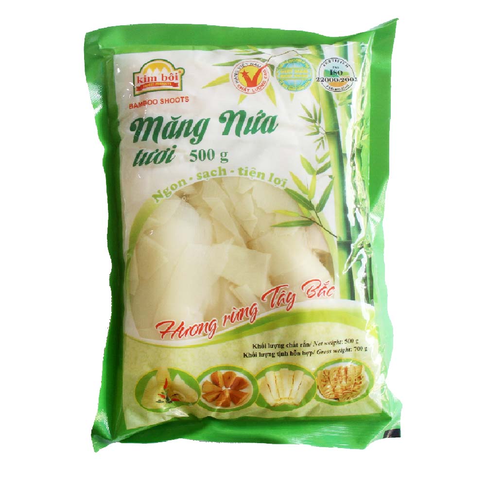 Vietnamese Fresh Bamboo Shoots In Packet Pale Color Mildly Sweet Taste 24 Months Packaging Vacuum Pack 0.5 kg In Weight