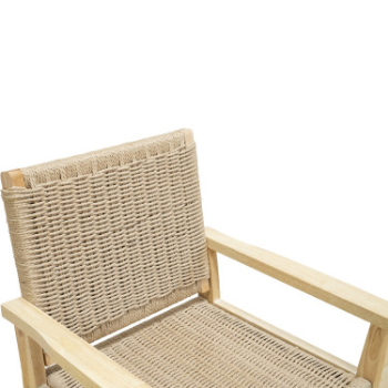 Rope Dining Chair Fabric Rubber Wood Plywood Natural Modern Kitchen/ Dining 5-Layer Cartons From Vietnam Manufacturer 1