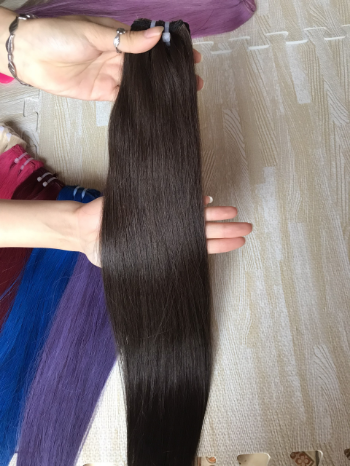 Hand Tied Wefts Hair Extensions Factory Price 100% Human Hair Virgin Remy Hair Genius Weft Machine Double Weft 8