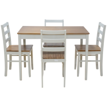 Kitchen Dining Set Reasonable Price MDF With Acacia Veneer + Rubber Wood + Acacia Wood + Plywood Modern Kitchen/ Dining 5-Layer 1