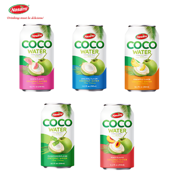 High Quality Fresh Coconut Water Peach Flavor Beverage Nasami Brand Coconut Water Manufacturers OEM ODM Service Made In Vietnam 6