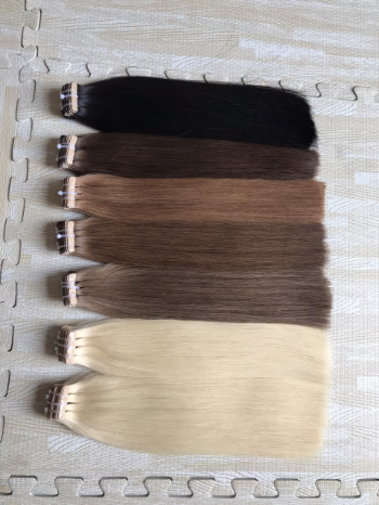Tape In Hair Extensions Customized Service 100% Human Hair Unprocessed Virgin Hair Extensions Machine Double Weft 3
