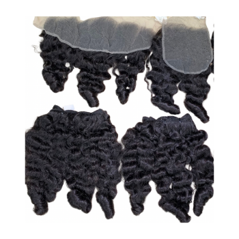 Machine Weft Burmese Funmi Curly Natural Color Hair Extensions Bulk Sale Virgin Hair Beauty And Personal Care