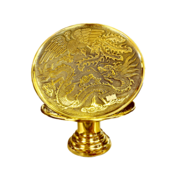 Best Choice Dragon & Phoenix Plate Luxury Brass Cake Stand Modern Using For Many Industries Decoration Customized Packing 4