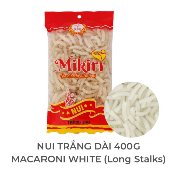 Top Favorite Product White Macaroni (Long Stalks)Tubular Shape Features Wheat flour, rice flour Primary Ingredient Cooking Time10-12 minutes 12 Month 2