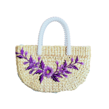 Special Item Water Hyacinth Purses Handbags Flower Decoration Decoration Diamond Lattice All Seasons Vietnam Manufacturer 5