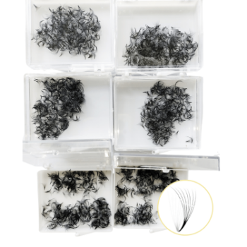 Premium Brand Wholesale Mink Silk OEM Support 3D Premade Fan Eyelash Individual Eyelashes Tray Lash Extensions Using For 7