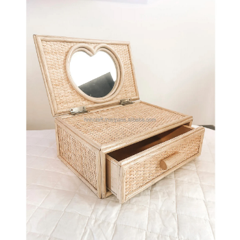 Handcrafted Rattan Hot Sale High Quality OEMRattan Jewelry Box with Mirror OEM Handcrafted Rattan Kids Bedroom Furniture from Vietnam Manufacturer 7