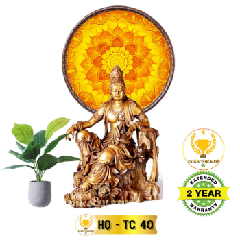 Traditional Art Backlit Film Printed Made by Vietnam Royal Ease Kwan Yin Buddha Halo Painting 3