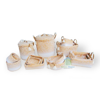 Competitive Bamboo Basket Handicraft For Home Decoration Living Room Customize Packing From GreenHouse VietNam Manufacture 5