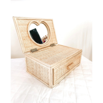 High Quality Jewelry Box Handcrafted Rattan Hot Sale OEMRattan with Mirror OEM Handcrafted Rattan Kids Bedroom Furniture from Vietnam Manufacturer 5