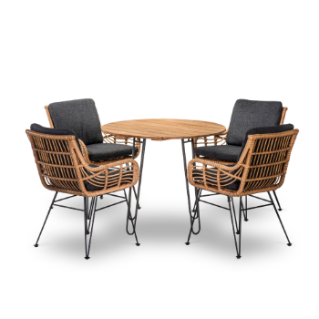 Carlos Dining Set Dt403 Villa Wicker Reasonable Price Customized Customized Packaging Made In Vietnam Manufacturer 4