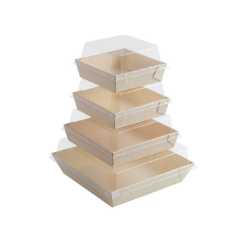 Biodegradable Trapezoidal Wooden Box With Clear Window Take Out Food Sushi Box Takpak Brand Customized Service 2