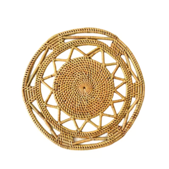 Rattan Woven Tablemats Natural Placemats and Coaster Handwoven wall decor basket wholesale 1