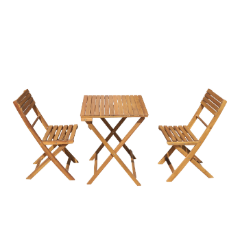 Garden Outdoor Furniture Modern Wood Dining Table Set Bistro Set Square Factory Price Patio Furniture Vietnam Manufacturer 1