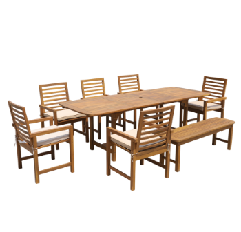 High Quality Garden Dining Table Sets Modern Style Factory Price Wooden Outdoor Furniture Vietnam Manufacturer 7