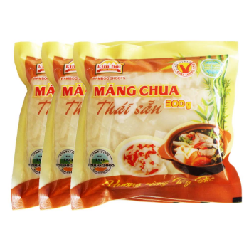 Vietnamese Sweet And Sour Taste Sliced Pickled Bamboo Shoots In Packet Pale Color Natural Fermentation 24 Months 5