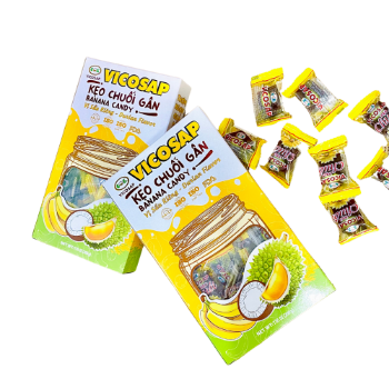 Durian Banana Candy Good Price Box 200g Chewy Soft Candy Bag Made In Vietnam Manufacturer 3