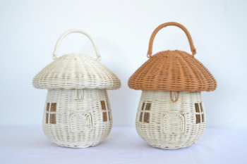 Variety of Color Handmade Custom For Kids Wholesale Pretend Play Fairy Tale Rattan Mushroom House Handmade Custom Packaging from Vietnam Artisan 4