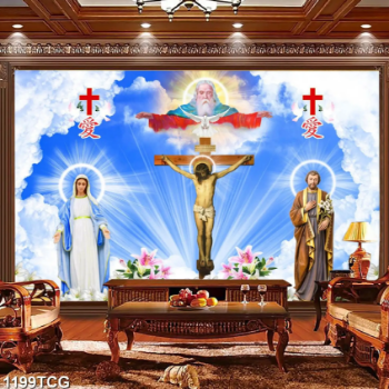 HD Print Oil Art Canvas Printed Jesus Picture Handmade Composite Frame 6