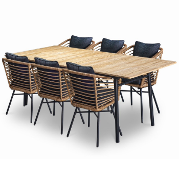 Flow Dining Set Dt406 Wicker Material Durable Living Room Customized Standard Packing Ista 1A Vietnam Manufacturer 4