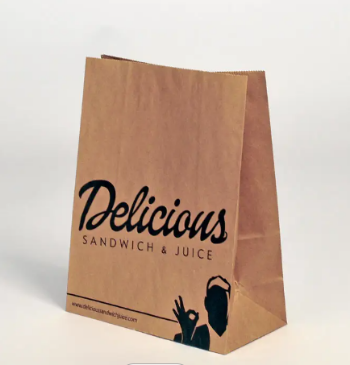 Bring Your Own Logo Printing Restaurant Food Takeaway Grocery Shopping Takeaway Packaging Brown Kraft Paper Bag With Twisted Han 2